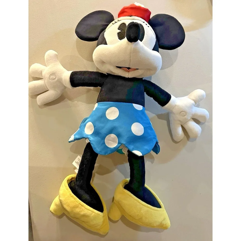 Disney Store Minnie Mouse w/Blue Skirt, Red Hat w/Flower, 18